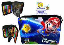 trousse à crayons école garnie mario personnalisable prénom choix réf 93