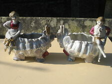 2 vide-poches en biscuit garçon et fille années 1900/1920