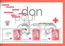 bloc 2018 france CR un don pour la  croix rouge cachet rond + gomme