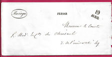 PARIS POSTE PRIVEE BONNARD ET CAMPAS MARIAGE 1850 FAIRE PART LETTRE COVER