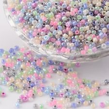LOT 1000 PERLES DE ROCAILLE MULTICOLORE PASTEL Ø 2 mm 12/0 CREATION BIJOUX