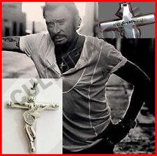 PENDENTIF CROIX JOHNNY HALLYDAY Repro de l'ORIGINAL! GUITARE + SIGNATURE + DATES