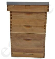 Langstroth Beehive Bee Keeping Cedar 2 Super 1 Brood Flat Roof Bee Hive Easibee