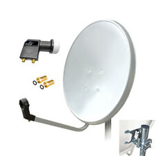 60cm HD Sat Anlage Digital Twin LNB 2 Teilnehmer Schüssel Antenne Spiegel 4K UHD