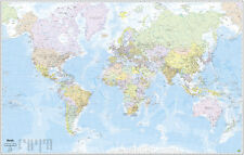 MONDO/PLANISFERO CARTA MURALE [PLASTIFICATA] 200x128 CM [IN PIANO SENZA ASTE]