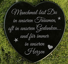 Grabherz Gedenkstein Grabschmuck Sternenkind Marmor in unseren Herzen 12,5 cm