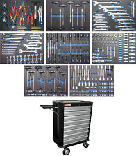 Servante d'atelier 8 tiroirs complète avec 299 outils chariot modules mousse