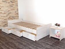 Kinderbett Jugendbett  Kojenbett  Funktionsbett Einzelbett 90x200cm WEIß-GRAU !!