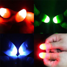 2Pcs Magic Super Bright Light Up Thumbs Fingers Trick Appearing Light Close  LC