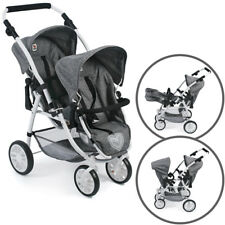 Bayer Chic 2000 Zwillingspuppenwagen Tandem-Buggy Vario (Jeans Grey)