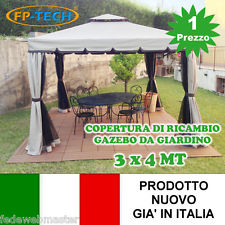 COPERTURA RICAMBIO TELO CAMINO PER GAZEBO 3X4 DA GIARDINO ANTIPIOGGIA  PVC 3 X 4