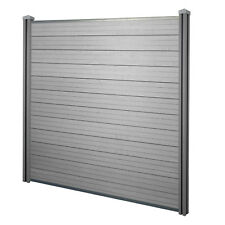 WPC-Sichtschutz Savoie, Windschutz Zaun, WPC-Pfosten Basiselement, 1,95m grau