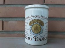 ANCIEN POT A CONFITURES EN FAIENCE PUB JULIEN DAMOY EDAILLE D'OR1891