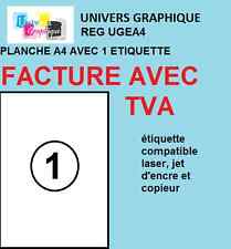 100  Feuille Autocollante Papier Etiquette A4 210x297 mm Multiusages 