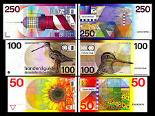 2x 50,100,250 niederländische Gulden - Ausgabe 1977-1985 - 6 alte Banknoten - 02