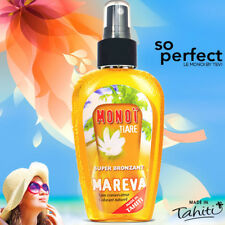MONOI SUPER BRONZANT TEVI TAHITI 125 ML FLACON PLASTIQUE TATOUÉ  FLEUR TIARE