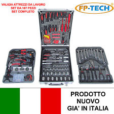 VALIGIA TROLLEY CASSETTA ATTREZZI DA LAVORO COMPLETA SET 187 PEZZI PORTAUTELSILI