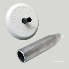 Geocaching Versteck getarnt als Grenzpunkt weiss Vermakungsrohr Kappe Splint