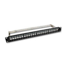 19" Patchpanel Verteilerfeld 24-Port 1HE Keystone Jack Modul schwarz ProfiPatch