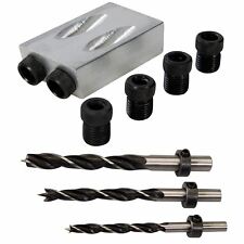 Silverline 4pc Dowel Kit Pocket Hole Jig Drill Bit Set 6 8 10mm Wood Joinery