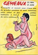 CARTE POSTALE ILLUSTRATEUR ALEXANDRE / SIGNE DU ZODIAQUE / GEMEAUX / NU / NUE