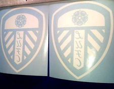 2X Leeds United White Vinyl Window Stickers Car Van Bus patio door Graphics LUFC