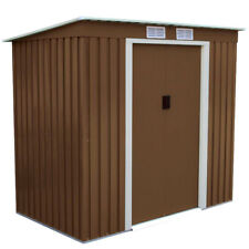 Metall Gerätehaus Geräteschuppen Garten Schuppen Gartenhaus Pultdach NEU Braun