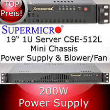 Supermicro 1HE 19" Server Gehäuse / Chassis SC512-200B + Netzteil, Blower-Fan