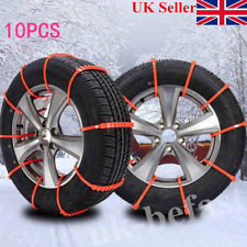 10×Car Anti-skid Snow Tyre Tire Wheel Chain Beef Tendon Nylon Strap Belt UK FAST