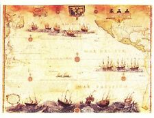 CARTE DU PACIFIQUE PAR HESSEL DE GUERRITSZ - REPRODUCTION EXCLUSIVE RARE NEUVE