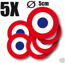 Cocarde Sticker autocollant rond FRANCE Cocarde tricolore  5cm 5 exemplaires