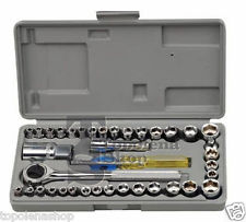 KIT SET CHIAVI A BUSSOLA CON CRICCHETTO 40 PEZZI GIRAVITE VALIGETTA IN PLASTICA