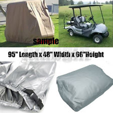 95" 2 Passenger Sliver Golf Cart Cover Vents Zippered For EZ GO Cart Yamaha