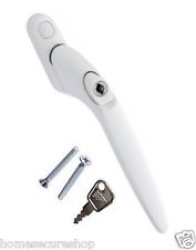 UPVC Universal Espag Window Handle - Key Locking For Double Glazing - White