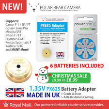 1.35V MR-9 PX625 MRB625 Adapter + Battery For Film Camera/Light Meter MADE IN UK