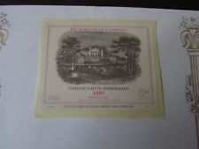 & ETIQUETTE CHATEAU LAFITE ROTHSCHILD PAUILLAC 1989 en 37,5 cl