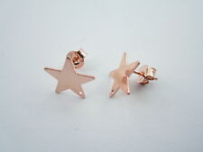 1 PAIO DI BASI ORECCHINI FORMA STELLA CON FORO IN ARGENTO 925 PLACCATO ORO ROSA