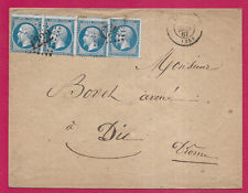 N°22 BANDE DE 3 + 1 VARIETE PICQUAGE A CHEVAL GC 1222 CREST DROME LETTRE COVER