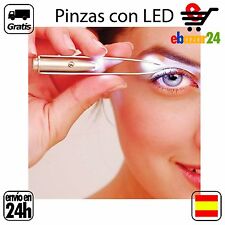 pinzas con luz led depilar cejas pelo acero inoxidable *Envío GRATIS desde Españ