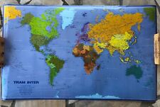 planisphere, grande carte du monde plastifiée, mappemonde Tram inter 1985 