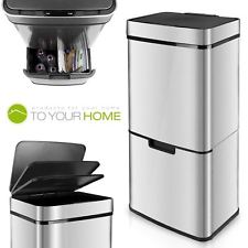 Dihl 75L Steel Dual Twin Compartment Recycling Recycle Automatic Dust Sensor Bin