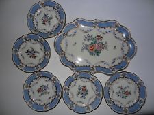 ANCIEN SERVICE DESSERT EN PORCELAINE DECOR FLEURS DE CHINE SAMSON PARIS