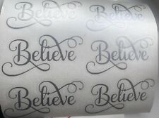 10 Believe Bauble Vinyl Glass Stickers Decals Crafts Etching Christmas Merry Joy