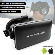Occhiali Visore Casco 3D Realtà Virtuale per Smartphone Android Apple Nero 