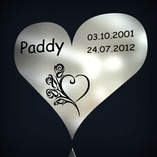 EDELSTAHL GRABSCHMUCK FÜR GRABSTEIN GEDENKSTEIN GEDENKTAFEL URNE TIER HUND KATZE