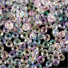 Perles de Rocailles en verre Transparent 4mm Cristal AB 20g (6/0)