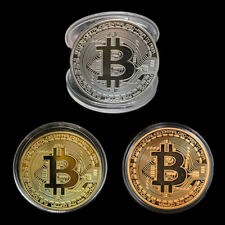 3 Pièces Rare Collectible Or Argent Bronze Bitcoin Pièce Commémorative BTC