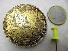 Alte Münze Messing Baht König Rama V Tempel Grand Palace Bangkok  Thailand ~1950