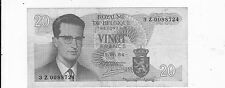 BELGIQUE : 1 BILLET DE 20 FRANCS  DU  15/06/1964 & BEAUDOIN