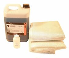 5Kg de RESINE POLYESTER  ISO. + 5m² de MAT DE VERRE + 5m² de ROVING + CATALYSEUR